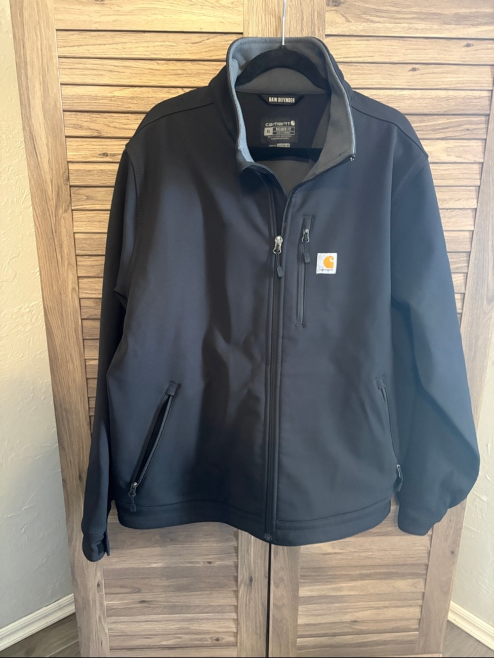 Carhartt Black Softshell Jacket with Gray Fleece Lining OJ2199-M